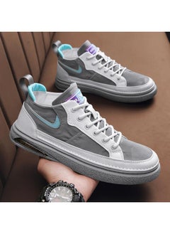 اشتري High-top Shoes Men's New Spring All-match Fashion Casual Shoes Soft Bottom Breathable Korean Trend Mid-top Board Shoes Men's Shoes في السعودية