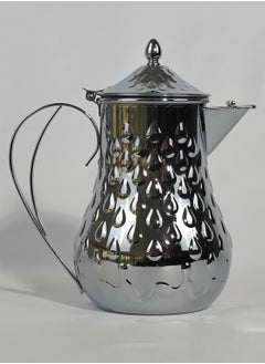 Buy Classic Arabic Style Water Drop Pattern Coffee Dallah Pot Rustproof Premium Stainless Steel Teapot Mirror Finish Coffee Kettle Easy Pour Spout Tea Kettle with Hinged Lid and Ergonomic Handle Dishwasher Safe Induction Safe Teapot for Office Home 1/1.5/2 L in UAE