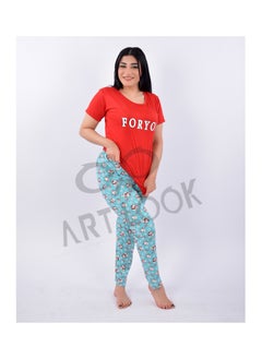 اشتري Red T-shirt and pants pajama set في مصر