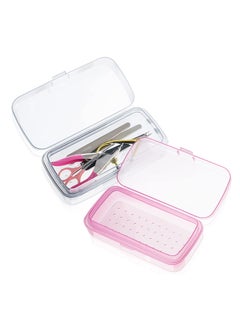 اشتري Plastic Nail Tool Sterilizer Box, 2 Pcs Plastic Sterilizing Tray, Plastic Clean Sterilizing Box Storage Organizer, for Nail, Tweezers, Eyelash Extensions, Spa & Cutter Manicure Equipment في السعودية