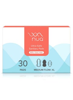 اشتري Ultra-Safe Sanitary Pads For Women |30 Ultra Thin Pads | Medium-Xl | Safe On Skin | Toxic-Free & Rash-Free | Unscented | 50% Wider Back | Leakproof | Made Safe في الامارات