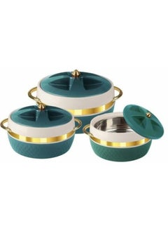 Buy Hotpot Set High Quality Durable 3 Piece Comfortable Handled Classic Insulated Casserole Set With Lids in UAE