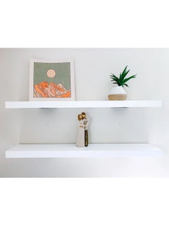 اشتري 2 Pcs Set Floating Shelf, Wall Shelf for Photos, Decorations, in Living Room, Kitchen, Hallway, Bedroom, Bathroom في الامارات