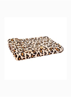 Buy Elite Home Brown Leopard Printed Soft & Cozy Flannel Fleece Blanket Double Size (200x220 cm) for All Season in UAE