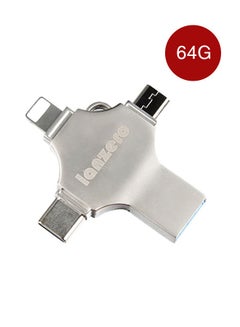 اشتري Lanzero 64GB 4 في 1 محرك فلاش USB معدني للهاتف المحمول والكمبيوتر ثنائي الاستخدام محرك فلاش USB لأجهزة Type-C Micro USB iOS في الامارات