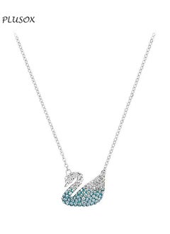 Buy Studded Signature Swan Pendant Necklace in Saudi Arabia