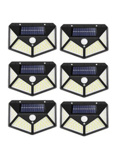 اشتري Pack Of 6 Pcs 114 Led Solar Outdoor Light Solar Motion Sensor Security Lights With 3 Lighting Modes Wireless Solar Wall Lights Waterproof Solar Powered Lights For Garden Home And Garage Use Black في الامارات