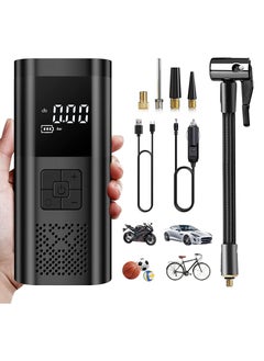 Buy Tire Inflator,Portable Air Compressor for Car Tires,150PSI 6000mAh Mini Air Compressor with Digital LCD Pressure Gauge and LED Light, Rechargeable Fast Air Pump for Car Bike Motorcycle in UAE