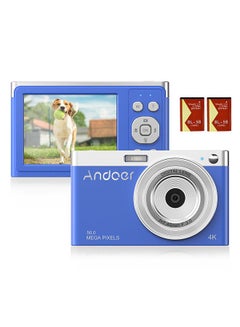 Buy Andoer Compact 4K Digital Camera Video Camcorder 50MP 2.88Inch IPS Screen Auto Focus 16X Zoom Anti-shake Face Capture Built-in Flash with 2pcs Batteries Carry Bag Wrist Strap for Kids Teens in Saudi Arabia
