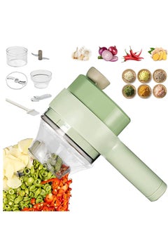 اشتري 4in1 Handheld Electric Vegetable Cutter Set Wireless Food Processor Garlic Pepper Chopper Cutting في السعودية