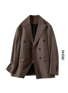 Buy 2024 Spring Summer Casual Mens Blazer Single-Breasted Suit JacketBrown Brown in Saudi Arabia