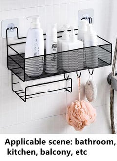 اشتري 1-Piece Bathroom Kitchen Storage rack Organizer Bathroom Shelf Black 36 x 23.5 x 15.5 Centimeter في الامارات