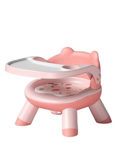 Buy Multi-Functional Children's Dining Chair, Portable Baby Seat with Food Tray, Baby Booster Seat for Camping & Feeding (Pink) in Saudi Arabia