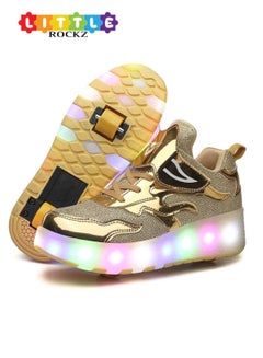 Buy LED Flash Light Fashion Shiny Sneaker Skate Heelys Shoes With Wheels And Lightning Sole in UAE