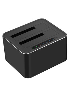 اشتري USB 3.0 to SATA Dual-Bay External Hard Drive Docking Station, with Offline Clone/Duplicator Function, Dual Hard Drive Bay for 2.5 & 3.5 Inch HDD SSD SATA (SATA I/II/III) في السعودية