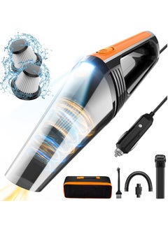 Buy Car Vacuum, Portable Car Vacuum Cleaner High Power 6000Pa, Small 12V Handheld Vacuum with LED Light,16.4Ft Corded, Deep Detailing Cleaning Kit of Car Interior in Saudi Arabia