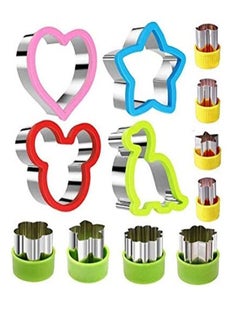 Buy 12 Pieces Stainless Steel Sandwiches and Fruits Cutter Set in UAE