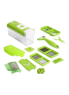 Buy 12-In-1 Vegetable And Fruit Slicer Green/White in UAE