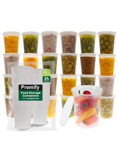 Buy 24 Pcs Disposable Deli Food Containers With Lids 32oz 1000ml in UAE