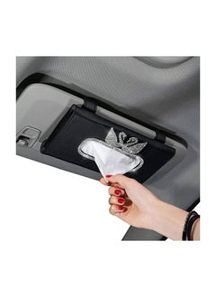 Buy Car Tissue Holder, Car Tissue Holder for Car, Tissue Napkin Clip Paper Box Holder Case with Diamonds Sparkling Crystal and Leather PU for Woman for Car & Truck Decoration in Saudi Arabia