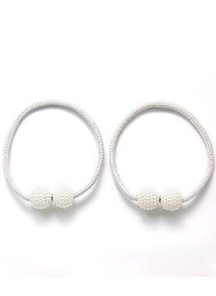 Buy Pair Of Magnetic Curtain Tiebacks White 47.8x3.6centimeter in Saudi Arabia