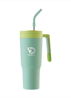 Buy Voidrop-Tumbler With Handle and Straw Lid-Wall Vacuum Reusable Stainless Steel Insulated Travel Mug- Modern Insulated Tumblers Cupholder Friendly- Keeps Cold for 24 Hours 1200ML(Seaweed Green) in UAE