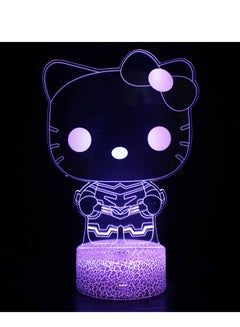 Buy 3D LED Night Light Table Desk Lamp 16 Color Optical Illusion Lights Hello Kitty 5 in UAE