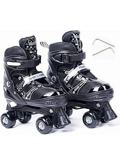 Buy Adjustable Roller Skate Shoes 2-Rows 4-Wheels Size 31-34 in Egypt