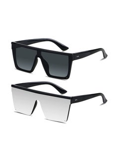 Sunglasses, Square Oversized Sunglasses for Women Men, 2Pcs  display picture 1