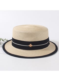 Buy New Fashion Small Headed Flat Top Straw Hat in UAE