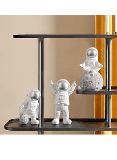 Buy 3 Pcs Astronaut Figurines Cake Topper Outer Space Spaceman Action Figure Statue Tabletop Ornament Miniature Astronaut Figures for Outer Space Birthday Cake Decoration Silver in Saudi Arabia