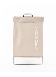 Buy Canvas Laundry Hamper, Beige - 35x25 cm in UAE