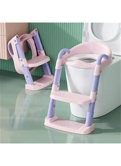 اشتري Potty Training Seat with Step Stool Ladder,Potty Training Toilet for Kids Boys Girls, Toddlers-Comfortable Safe Potty Seat with Anti-Slip Pads (PINK NEW) في السعودية