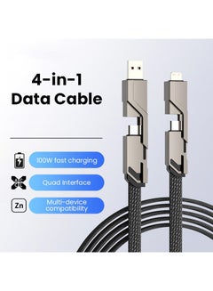 Buy 4 in 1 100W Fast Charging USB Type C To USB C / L Cable for Mobile Phone PD Cable Wire in Saudi Arabia