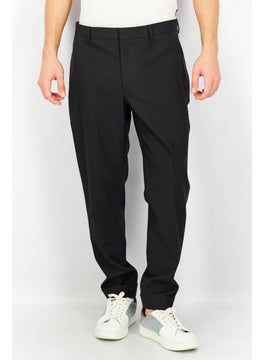 اشتري Men Regular Fit Solid Suit Pants, Black في السعودية