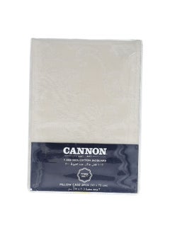 Buy 2-Piece Premium Quality T300 Cotton Jacquard Pillowcase Beige 50 x 75cm CN PCQ2PCT300-BGED in Saudi Arabia