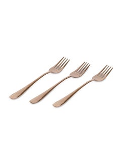 Buy Melamine Table Fork Set, Rose Gold - Set Of 3, 19.5 Cm in UAE