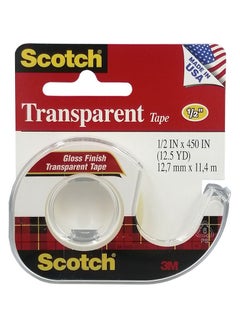 Buy Transparent Tape in Hand Dispenser, 1/2 Inch x 450 Inch, Clear in UAE