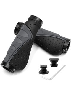 Buy Bike Handlebar Grips, Aluminium Screw Double Lock Universal Bike Grips, Ergonomic Non-Slip Rubber Mountain Bike Handlebar Grips 22.2 mm Universal MTB Grips for Scooters, BMX, Road Mountain in Saudi Arabia