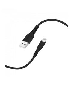 Buy iPhone cable, 120 cm, American brand Piecell, certified by Apple, black leather in Saudi Arabia