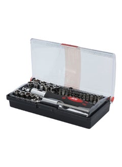 Buy 40-Piece Premium Quality Screwdriver and Socket Set Black and Silver YFS-34 in Saudi Arabia