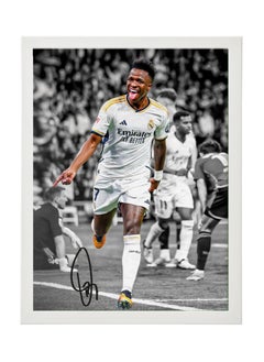 Buy Vinicius Junior Real Madrid Autographed Framed Poster 30x40cm - Football Memorabilia, Soccer Collectible, Gift for Fans in UAE