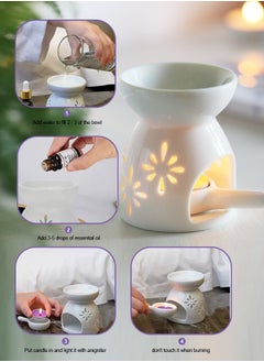 Buy Essential Oil Candle Warmers, Ceramic Tealight Holder,Aroma Oil Burner, Womdee Oil Burner Aromatherapy Oil Warmer Home Bedroom Decoration in UAE