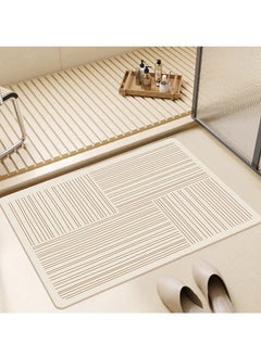 اشتري Tycom Cloth Bath Mat Super Absorbent Bathtub Mat with Non-Slip Anti-Slip Bathroom Floor Mats and Quick Dry Bath Rug Thickened Soft Easier Clean Carpet 50 By 80 CM Opposite Line. في الامارات