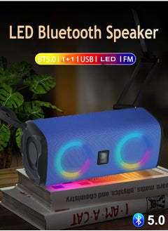 Buy Portable Bluetooth Speakers Waterproof Wireless Speaker with 4 Ω 5W+5W Loud Stereo Sound Outdoor Speaker with Bluetooth 5.3 Deep Bass RGB Lights 5H Playtime for Home Party in Saudi Arabia