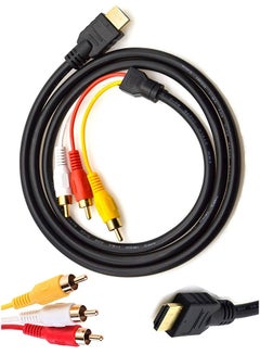 Buy HDMI Male To 3-RCA Audio Video Cable Black in Saudi Arabia