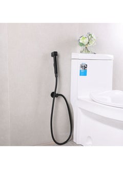 اشتري Square Shattaf Pvc Shattaf Handheld Bidet Sprayer With Hose For Toilets Bathroom Lavatory Black في الامارات