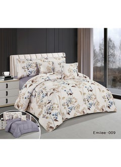 اشتري Horse Comforter Set With Silky Soft Fabric Two Sides With A Floral Pattern 6 Pieces King Size في السعودية