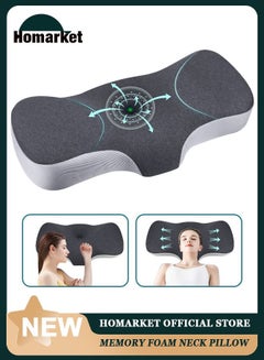 Buy Memory Foam Neck Pillow, Adjustable Ergonomic Cervical Sleeping Pillow, Neck Support Bed Pillow for Shoulder and Neck Pain Relief, Orthopedic Pillow for Side Sleeping with Washable Cover in UAE