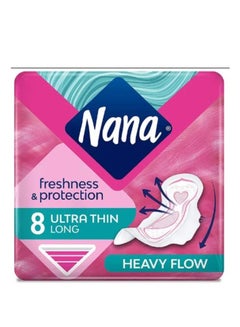 Buy Nana Freshness & Protection Long Ultra Thin Pads with Wings for Heavy Flow 8 per pack in UAE